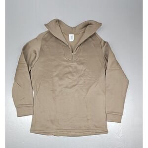Army Undershirt Cold Weather Qt Zip Pullover Mens Medium Tan 100%‎ Polypropylene